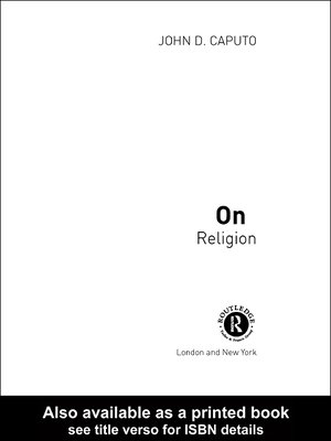 cover image of On Religion